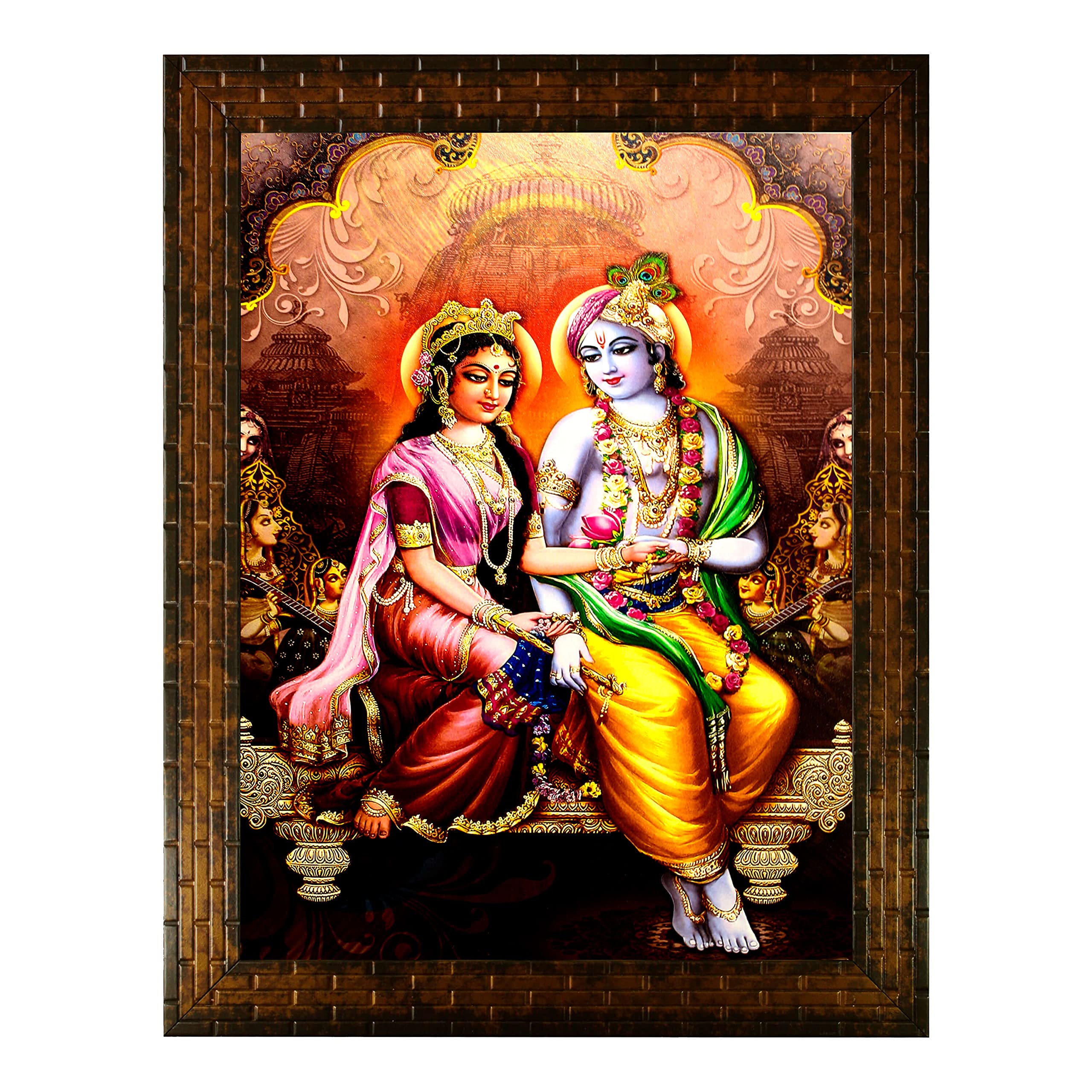 Indianara RADHA KRISHNA Painting -Synthetic Wood, 27x30.5x1cm, Multicolour
